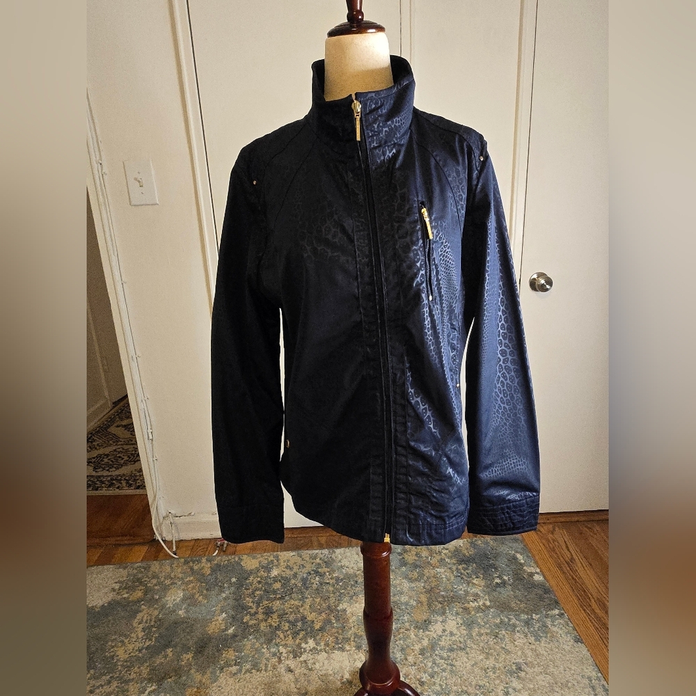 Weatherproof Navy Utility Jacket with Gold Accents
